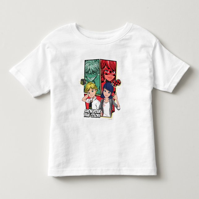 Camiseta Cômico Milagroso Marinette & Adrien Cores Verdadei (Frente)