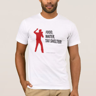 Camiseta Comida, água, abrigo de imposto!