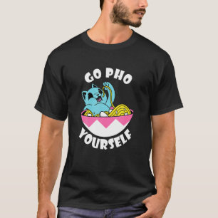 Camiseta Comida Asiática de comida Gato Pho Sopa Pho