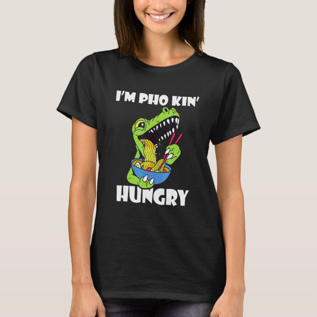 Camiseta Comida Asiática Faminto  Comida Trocadilho Dragão  (Frente)