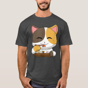 Camiseta Comida Asiática Japonesa Sushi Suhsi Cat Pets Ca