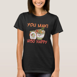 Camiseta Comida Asiática Ramen Nigiri Sashimi Maki Funny Su