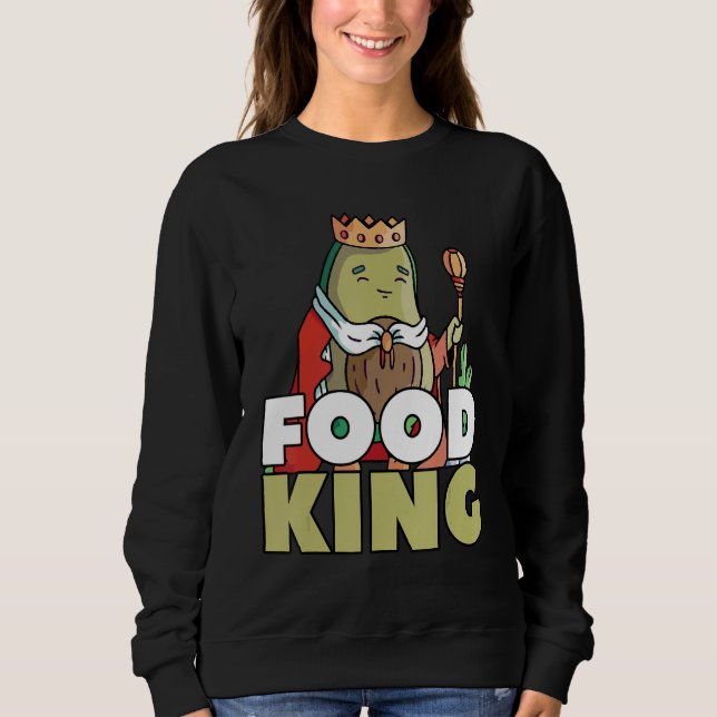Camiseta Comida Avocado King Saudável Comendo Vegan (Frente)