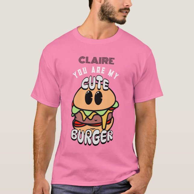 Camiseta Comida, Burger Bonito, doce e presente de namorado (Frente)