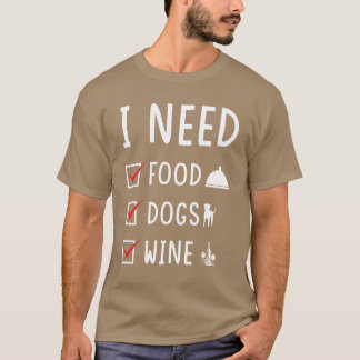 Camiseta Comida Cães Vinho Família de Amigos