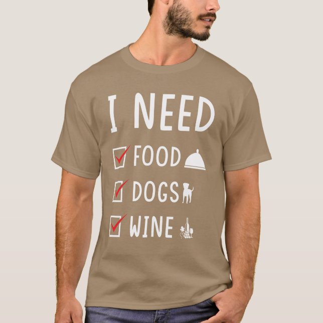 Camiseta Comida Cães Vinho Família de Amigos (Frente)