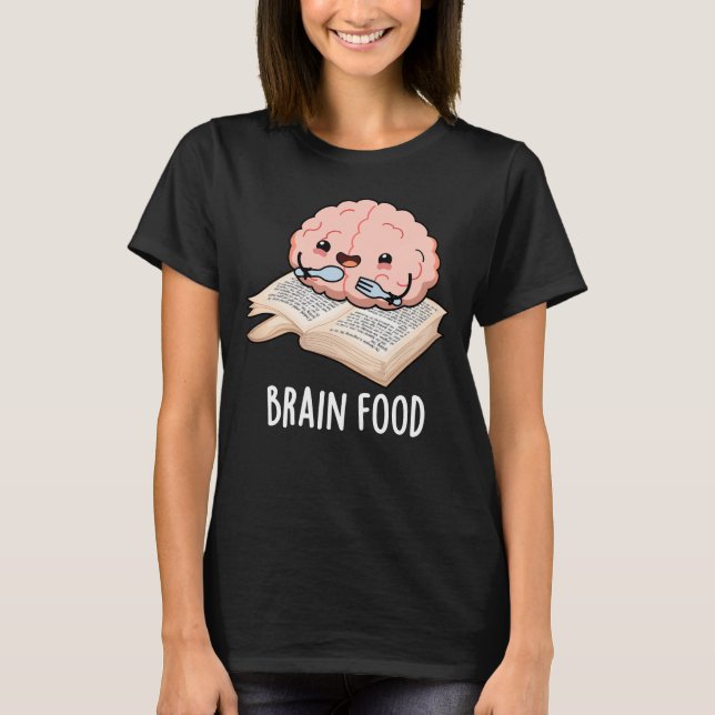 Camiseta Comida Cerebral Anatomia Engraçada Arma Escuro BG (Frente)