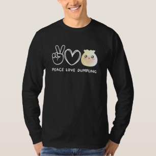 Camiseta Comida Chinesa Paz Amor Dumbling Retro Dumbling