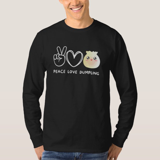 Camiseta Comida Chinesa Paz Amor Dumbling Retro Dumbling (Frente)