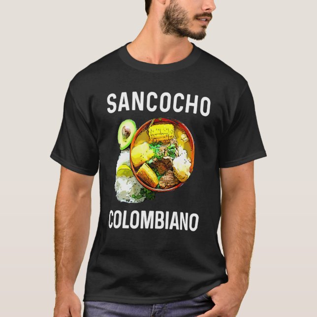 Camiseta Comida Colombiana Comida Pride Correspondente com  (Frente)