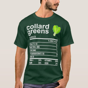 Camiseta Comida de Ação de Graças Collard Verdes Fatos Nutr