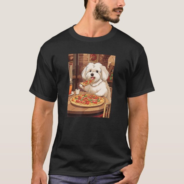 Camiseta Comida de Cachorro Engraçado da Pizza Havanese (Frente)