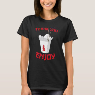 Camiseta Comida de comida chinesa Obrigado Chef Asiático Cu