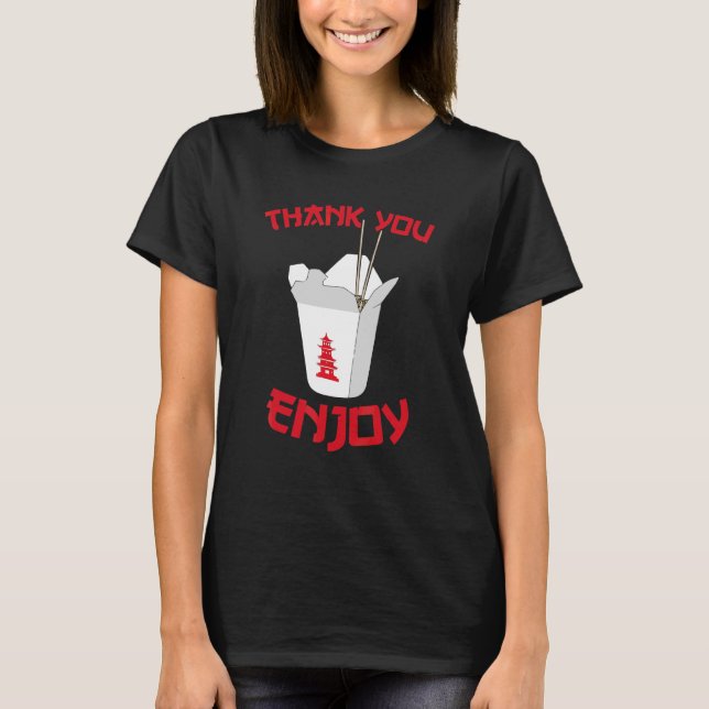 Camiseta Comida de comida chinesa Obrigado Chef Asiático Cu (Frente)
