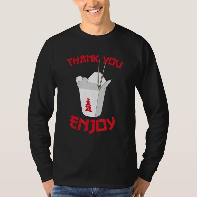 Camiseta Comida de comida chinesa Obrigado Chef Asiático Cu (Frente)