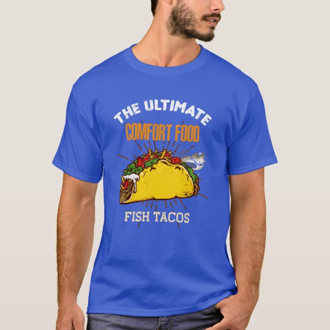 Camiseta Comida de Conforto Definitiva Fishacos Engraçado C (Frente)