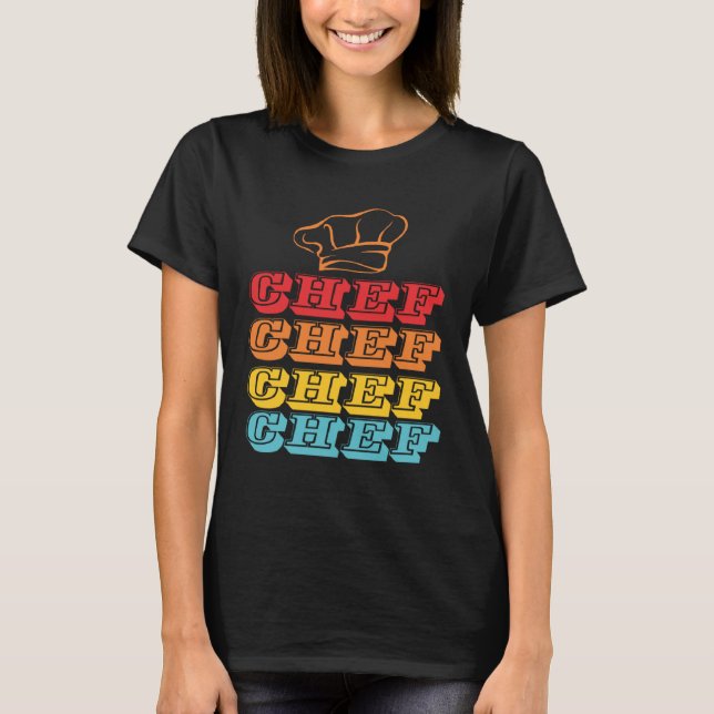 Camiseta Comida de culinária do Cozinheiro do Chef Retro (Frente)
