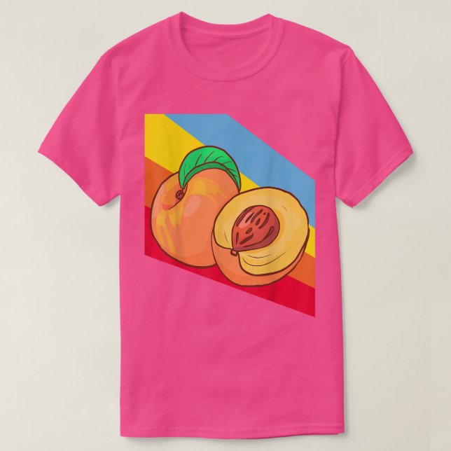 Camiseta Comida de Fruta de damasco vegetariano (Frente do Design)