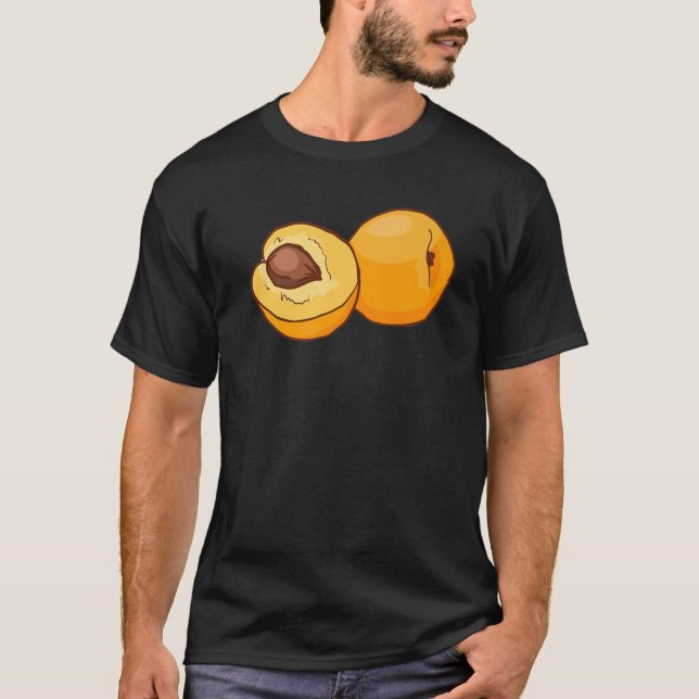 Camiseta Comida de Fruta de damasco vegetariano (Frente)