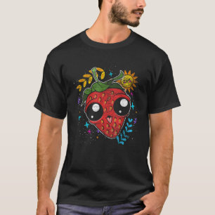 Camiseta Comida de Fruta de Verão de Berry Vermelho Cento K