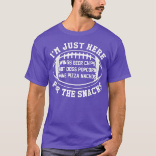 Camiseta Comida de futebol Cerveja Asas Vinho Pizza Nachos