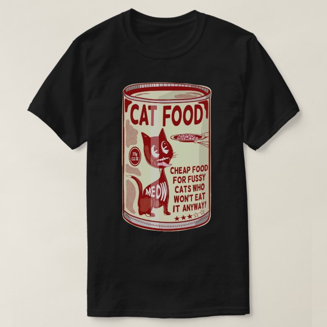 Camiseta Comida de gato comedor fusco (Frente do Design)