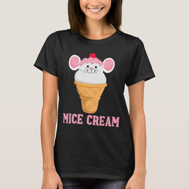 Camiseta Comida De Gelo Sundae Rato-Rato-Rato-Raios-Raios (Frente)