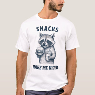 Camiseta Comida de Guaxinim Divertida Humor Comida Rápida D
