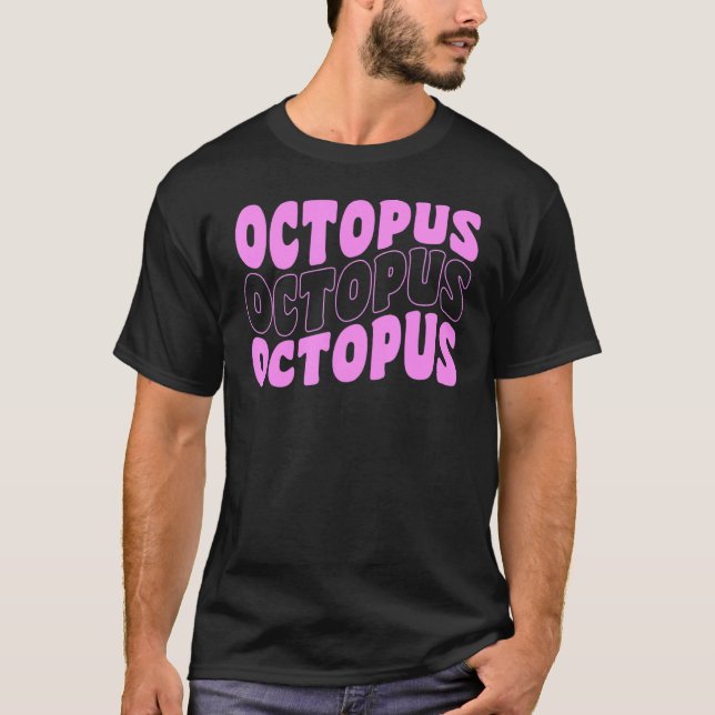 Camiseta Comida de Octopus de Bactérias Retro (Frente)