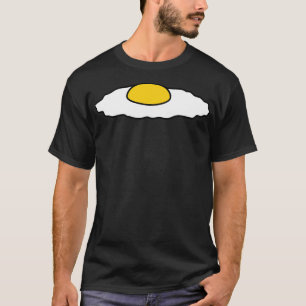 Camiseta comida de ovo frito delicioso cozinhar de fome din