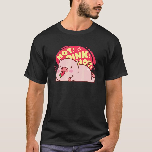 Camiseta Comida de pimenta-de-pimenta, comedora a quente, d (Frente)
