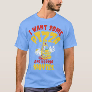 Camiseta Comida de Pizza Monstro de Pizza Assustadora do Ha