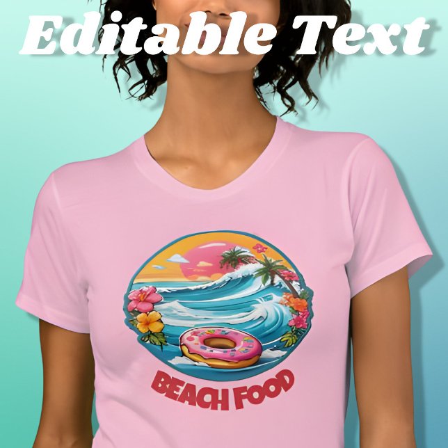 Camiseta Comida de praia de Rosquinha tropical editável (Criador carregado)