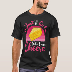 Camiseta Comida De Queijo Vintage Apenas Uma Menina Que Ama