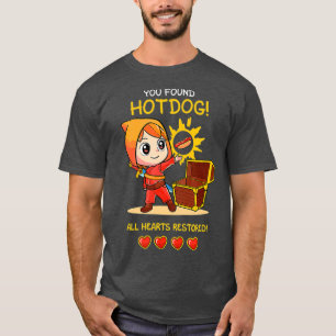 Camiseta Comida de reprodução de manga de hotdog e lover 