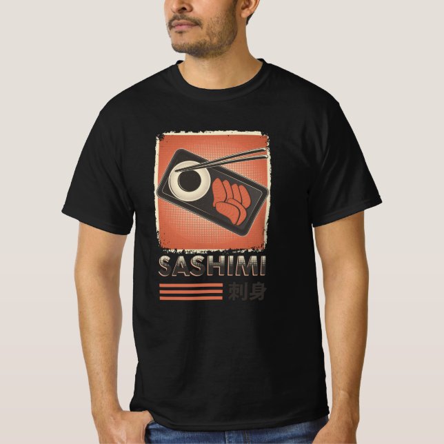 Camiseta Comida de Sashimi japonesa perfeita | Estilo Vinta (Frente)