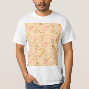 Camiseta Comida de Verão bonita com contornos de sorvete de
