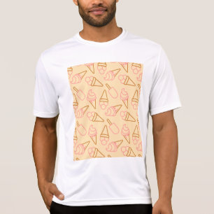 Camiseta Comida de Verão bonita com contornos de sorvete de