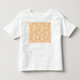 Camiseta Comida de Verão bonita com contornos de sorvete de