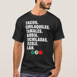 Camiseta Comida do México Tacos Tamales Enchiladas Birria C