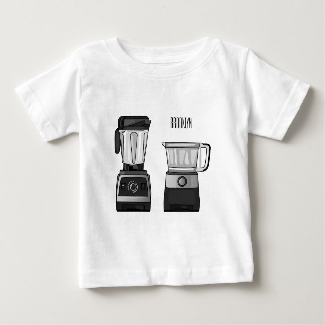 Camiseta Comida e ilustração do desenho do blender (Frente)