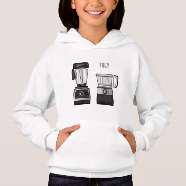 Camiseta Comida e ilustração do desenho do blender (Frente)