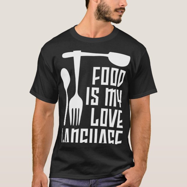 Camiseta Comida É Meu Linguagem De Amor O Dinnerware Gourme (Frente)