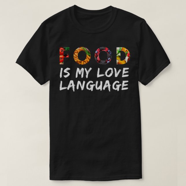Camiseta Comida é minha língua de amor (Frente do Design)