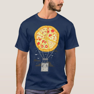 Camiseta Comida Engraçada Pizza Balão de Ar Quente