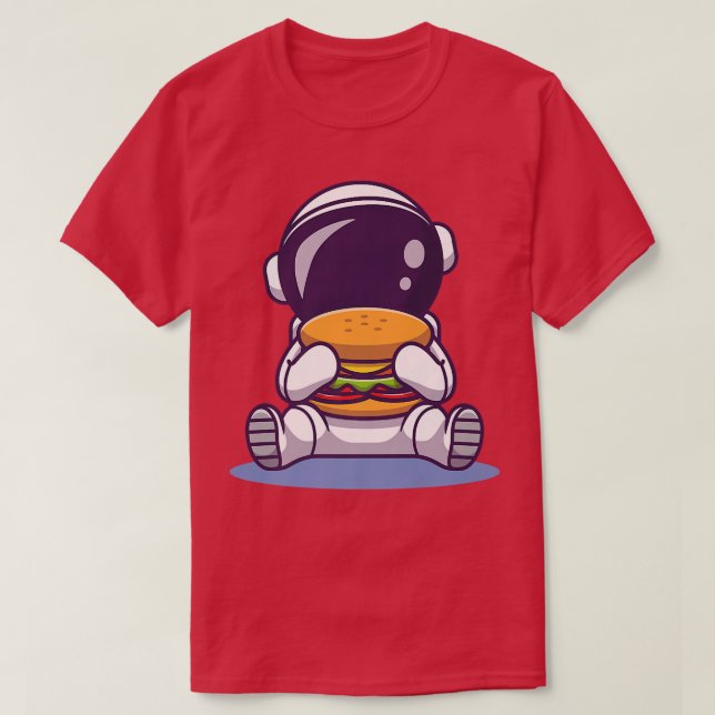 Camiseta Comida Espacial Do Cartucho De Burger De Astronaut (Frente do Design)