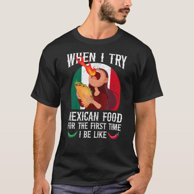 Camiseta Comida Espicosa Mexicana Foodie Molho Quente (Frente)