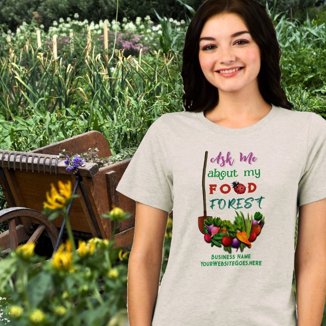 Camiseta Comida Forest Garden dizendo negócios (Criador carregado)