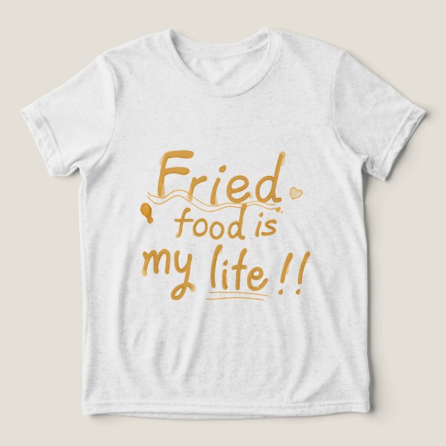 Camiseta Comida frita é a minha vida de crianças (Design frontal)