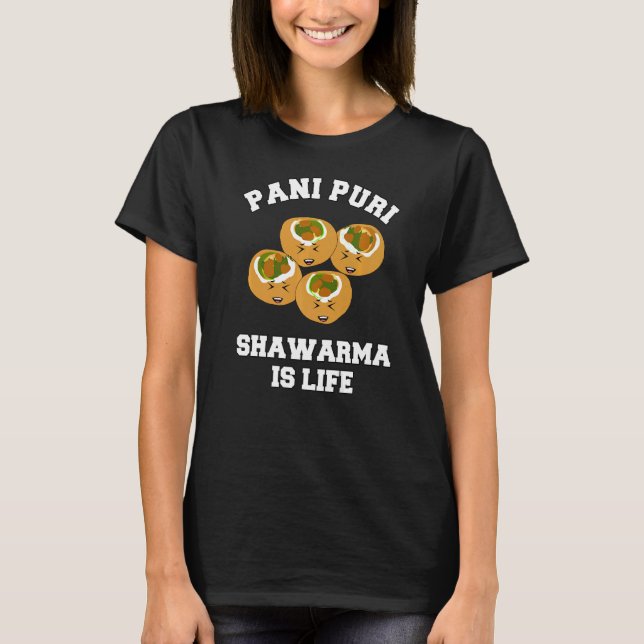 Camiseta comida indiana pani puri shawarma (Frente)
